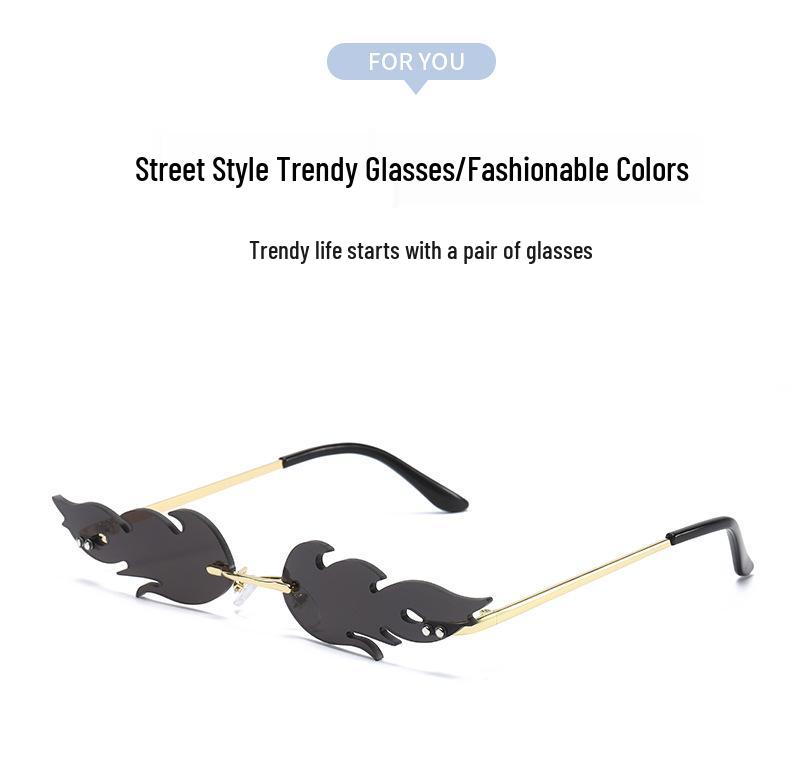 Flame Sunglasses: Dazzling Fireworks Colors, Silver Metal Frame - Perfect for Women's Parties and Bars