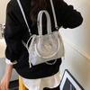 Magnetic Buckle Silver Butterfly  Backpack Metal Chain Pearl Chain Handbag  Daily