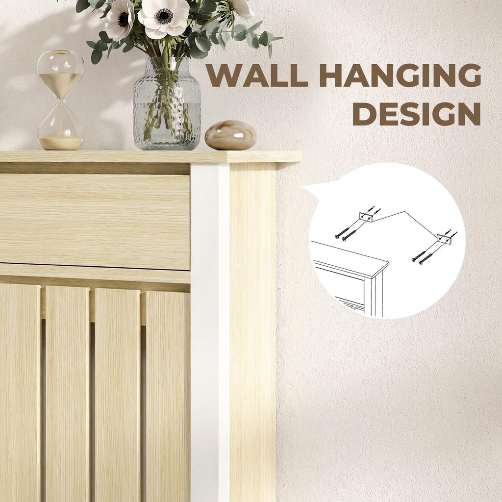 93 x 88.5cm Rustic-Look Radiator Cover - Oak