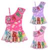 20763 Kids Girls Steal a Brainrot 67 Print One-piece Swimsuit Swimwear
