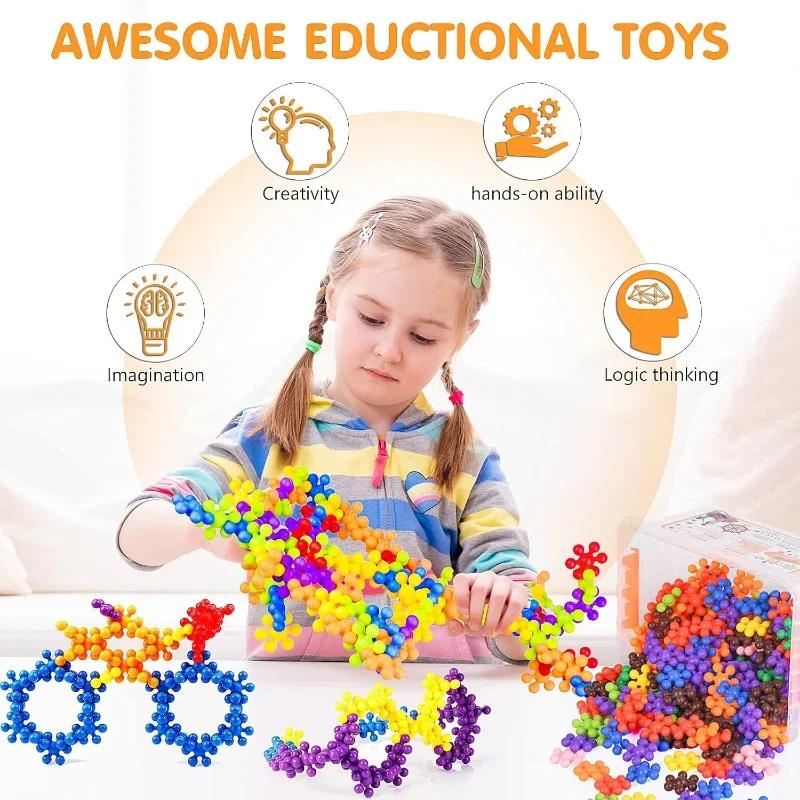Children's Building Block Toys Snowflake Interlocking Building Block Toy Creative Stress Relief Fidget Toys Party Favors