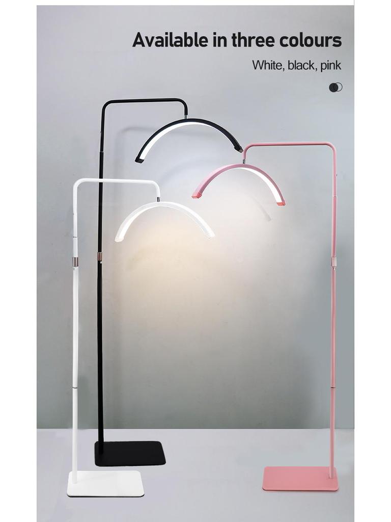 U-Shaped LED Nail Art & Beauty Light with Stepless Dimming, Eye Protection, Floor-Standing, 28-Inch