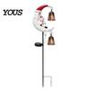 Holiday Bell Hanging Garden Ornaments Solar Christmas Light, Santa Crescent Snowman Decorative Light with Stake, Seasonal Lawn Decorations Waterproof