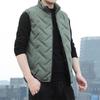 Men Waistcoat Embossing Solid Color Stand Collar Cotton Padded Coldproof Autumn Winter Zipper Vest Coat for Rock Climbing