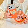 Cute Star Orange Juice Phone Case For iPhone 17 Pro 16 15 14 Pro Max Cover with Hand Chain Shockproof Protective Cases Korean Fu