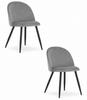 BELLO Chair - Light Gray Velvet / Black Legs X 2