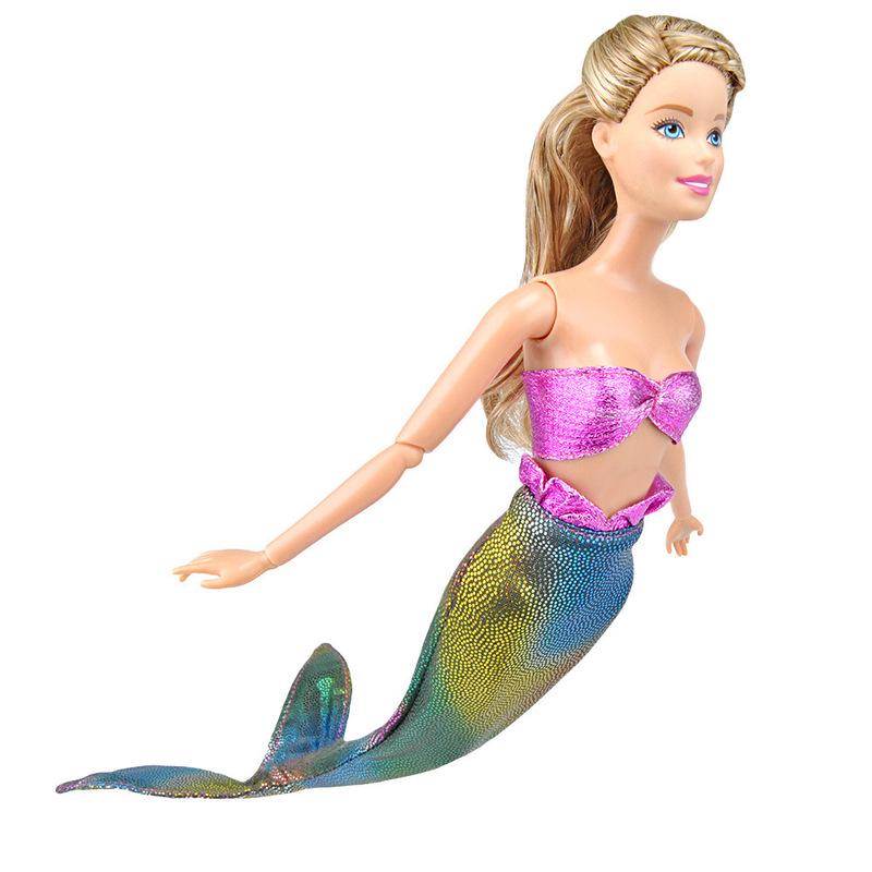 2Pcs//Set Handmade Dolls Party Dress For Doll Mermaid Tail Dress KidsBE