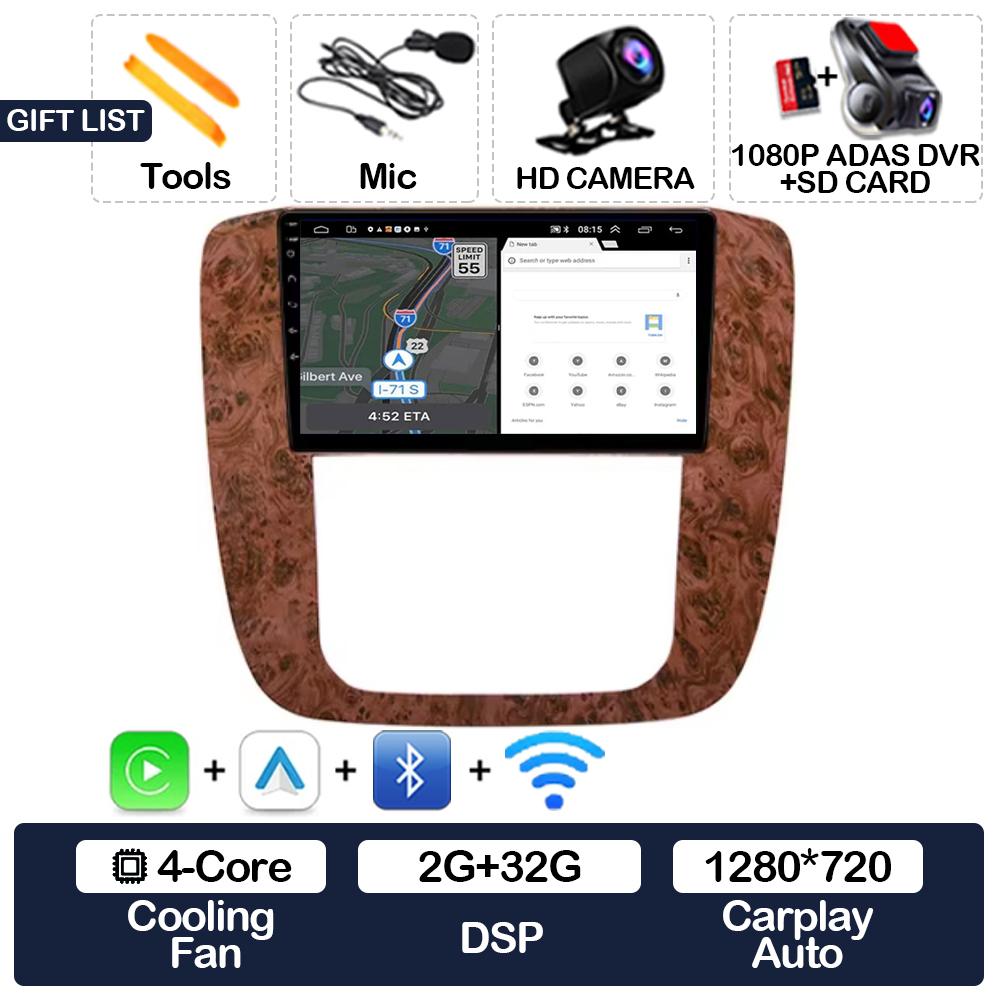 KLNOV1 Android 15 Carplay Auto Car Radio For GMC Yukon Chevrolet Tahoe Suburban 2008 - 2012 Multimedia Stereo Video Player NAVI GPS 4G