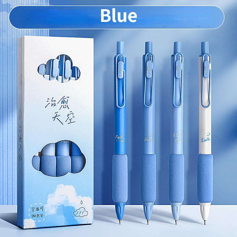 Paquete de 4 bolígrafos de gel de 0,5 mm para estudiantes, bolígrafos de tinta negra, material de oficina y escolar