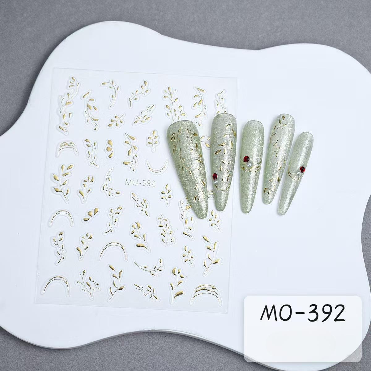 

Gold-burning Leaves Nail Art Sticker Golden Branches Jade Leaves Chinese Style Leaves Freshly Embossed Nail Plant Leaf Decal Gold