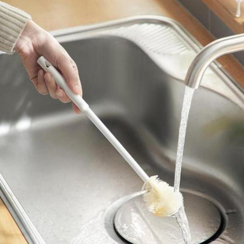 Flexible Silicone Long Handle Bottle Brush Multifunctional Water Bottle Cleaning Brush for Kitchen Home Use