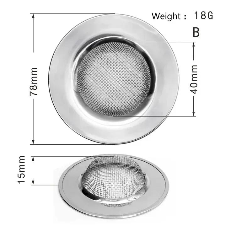 Kitchen Sink Filter Stainless Steel Mesh Sink Strainer Filter Sewer Mesh Strainers Bathroom Sink Strainer Drain Hole Filter Trap