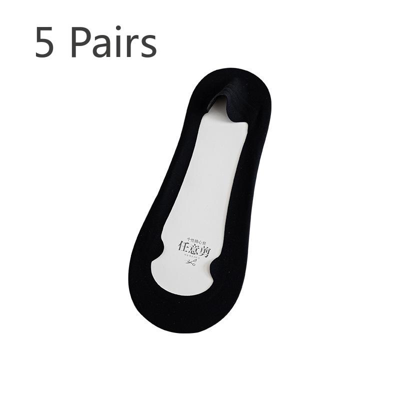 

Women s Summer Cotton Thin Style Protective Toe Socks with Shallow Opening, Invisible, Breathable, Anti-slip, and Non-slippery Off-heel. 5 pairs