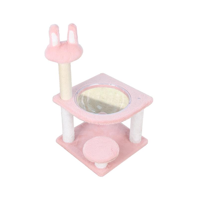 Space-Saving Multi-Function Cat Tree: Bed, Climbing Frame & Sisal Toy Platform