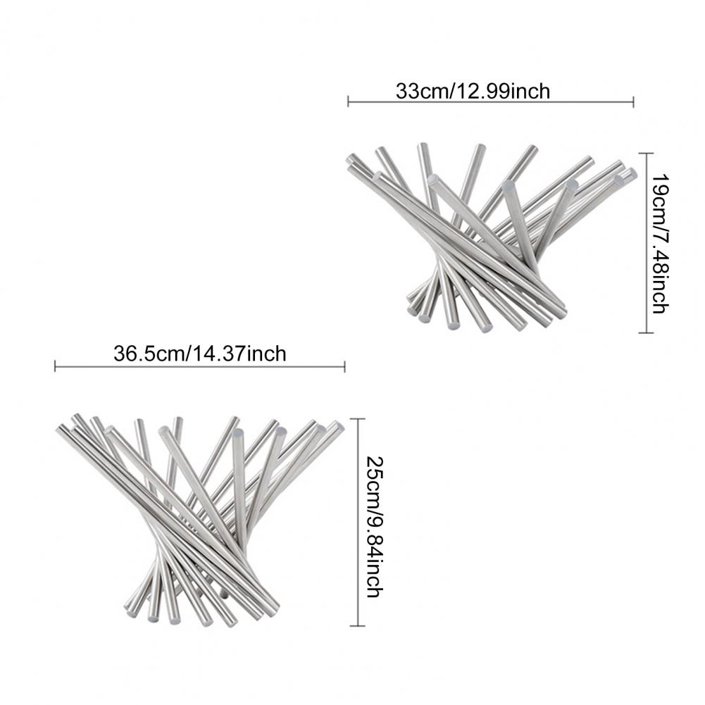 Fruit Basket for Kitchen Counter Stainless Steel Fruit Bowl Folded Rotation Fruit Stand Holder for Home Decor