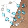 Topaz Blue London Jewelry Set  Gemstone Necklace Gift Sterling