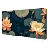 Retro Flower Art Rendering Mouse Pad Desk Mat Gaming Mat Gamer Pc Accessories Keypad Expansion Pads Rubber Antislip Office Pads