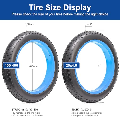 FengCan 20x4.0 Reifen, 20x4.0 100-406 Fahrradreifen, Geeignet für 20-Zoll Fatbikes und Mountainbikes, 4,0 Zoll Reifenbreite (BQ029)