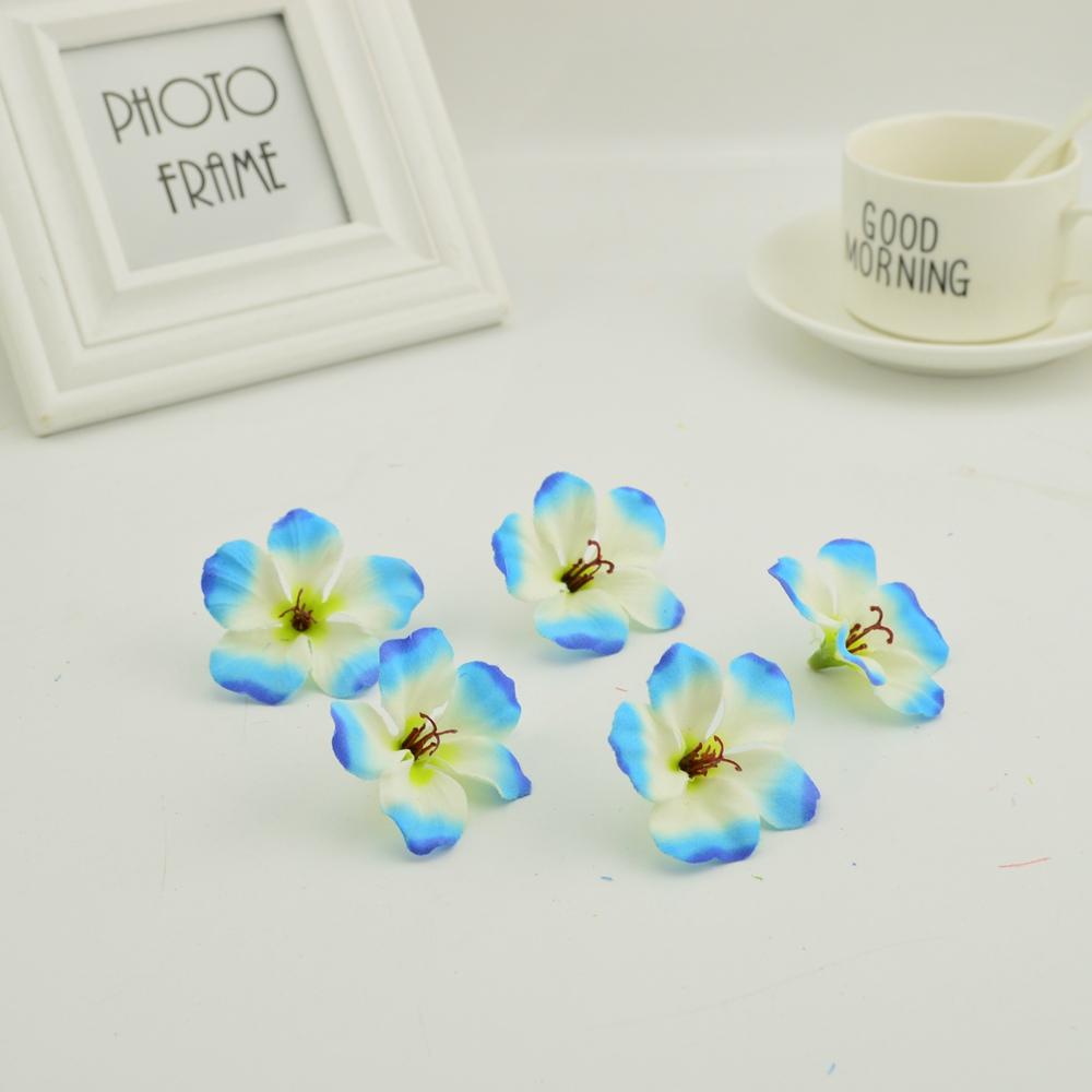 20PCS Cheap Artificial Flowers Orchid for Home Wedding Decoration Accessories Pompon DIY Wreath Needlework Silk Cherry Roses