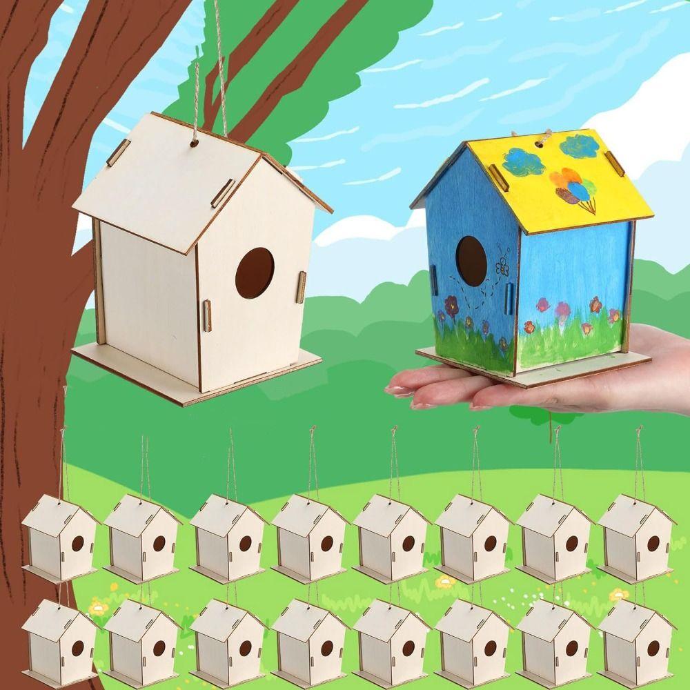

3 шт. Дерев яний будиночок для птахів Креативна клітка для птахів Зоотовари Годівниця для птахів Сад Style 4