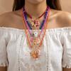 Handmade Fish Starfish Pendant Necklace Colorful Beads Boho Necklace Beaded Necklace  Jewelry Gifts