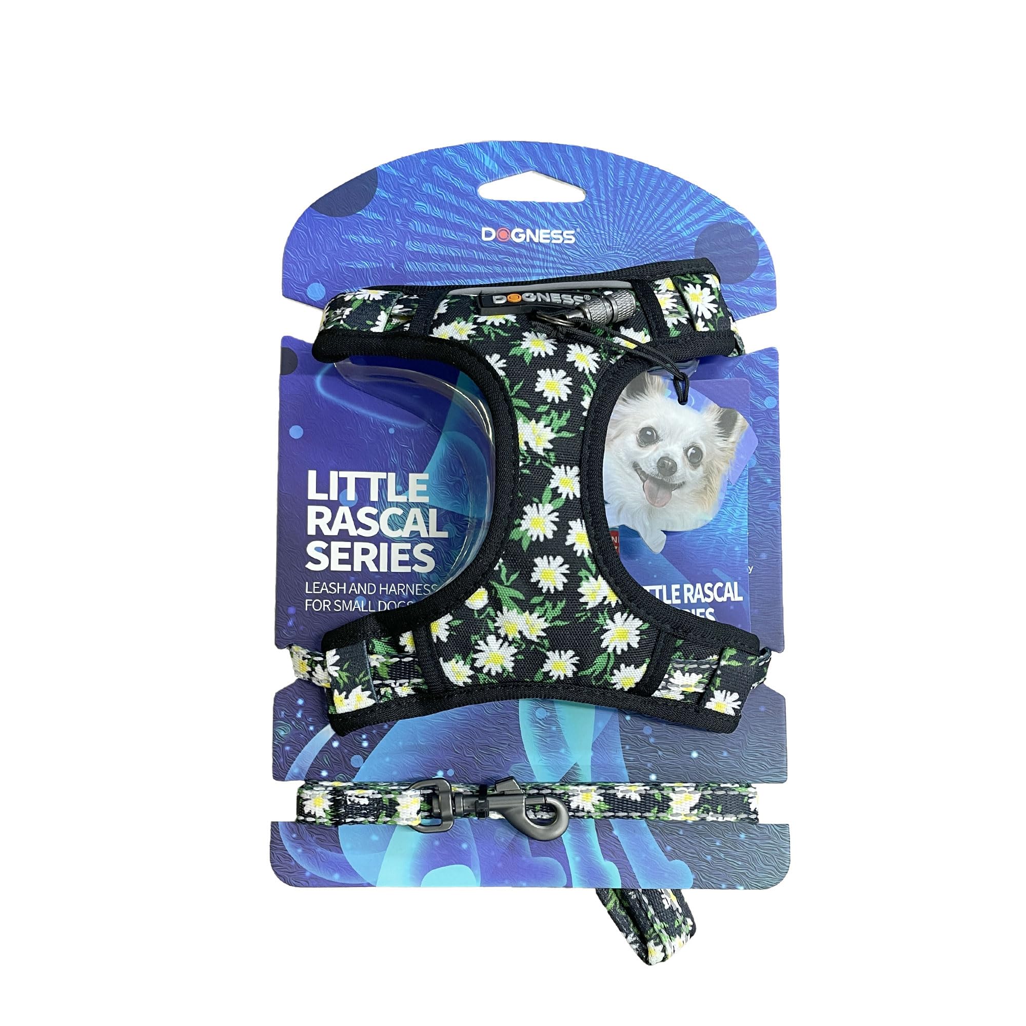 

ROOKCRAN Dogness Leash Harness Little Rascal Daisy for and Large and prevents number & Set, Black, Small, Medium, Dogs. Stylish, safe, secure, чорний