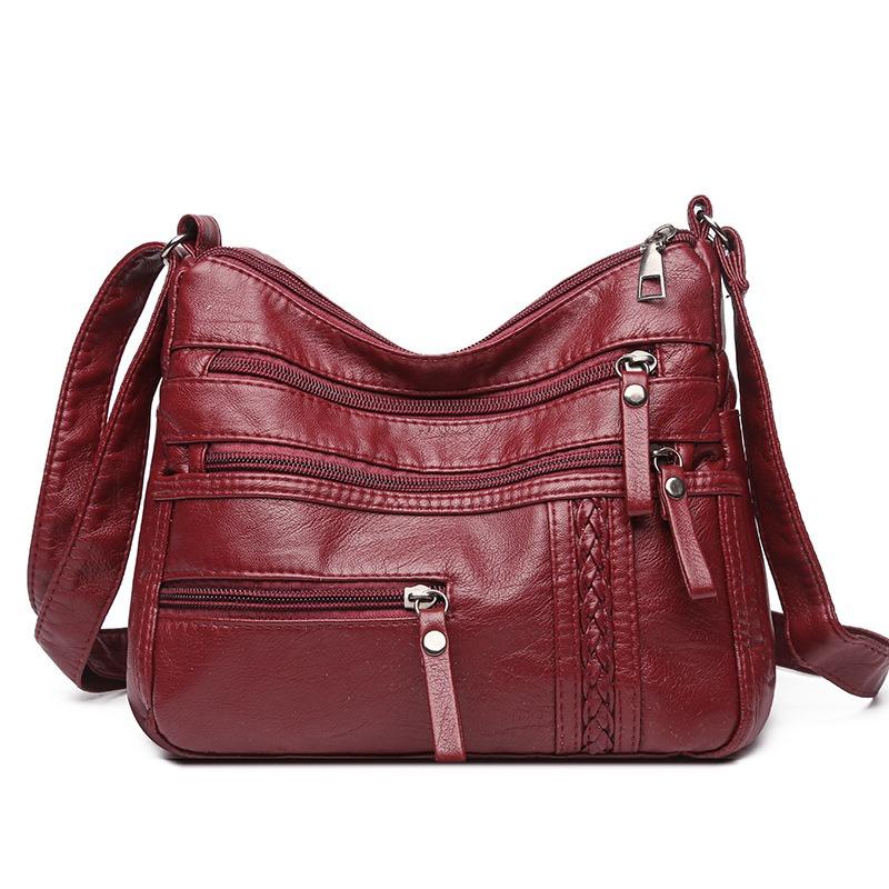 PU Zipper Casual Single Shoulder Diagonal Cross Bag