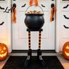 Decorative Props for Halloween Cauldron Candy Bowl 20 Inch Witch Leg Dish Bucket Eye-catching Seasonal Party Decor Plastic Large Pot Bucket
