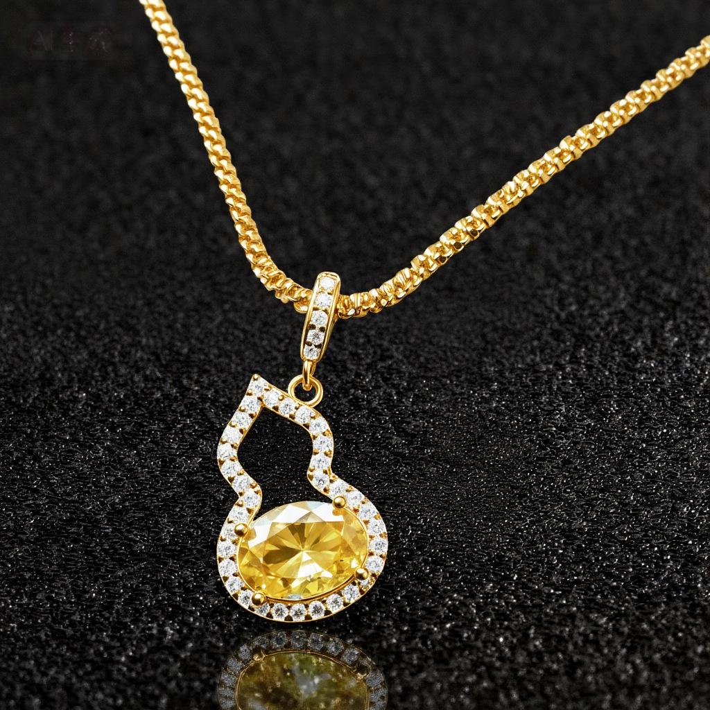 S925 Sterling Silver Gourd Necklace - New Chinese Style Women s Jewelry Clavicle Chain Sterling Silver 925