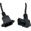 C14 to C13 Panel Mount Power Cable, 90 Degree Left IEC 320 C13 Female to C14 Male PDU Power Supply Extension Cord, for Computer LED HDTV Monitor and