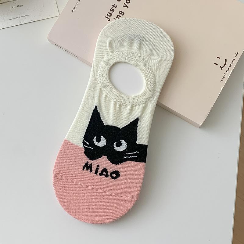 Female Summer Thin Silicone Non Slip Heel Shallow Mouth Invisible Socks