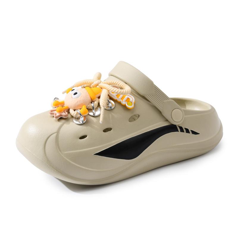 heightened platform hole shoes women wear non-slip slippers EVA beach cute cartoon bag head sandals