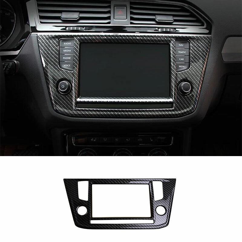 For Volkswagen Tiguan 2017-2021 ABS Carbon Fiber Console Navigation Frame Trim