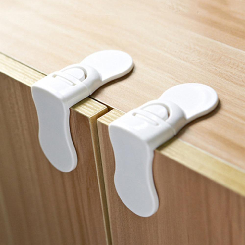 5PCS Anti-Pinching Hand Drawer Lock Self-adhesive Refrigerator Lock Buckle  Cabinet