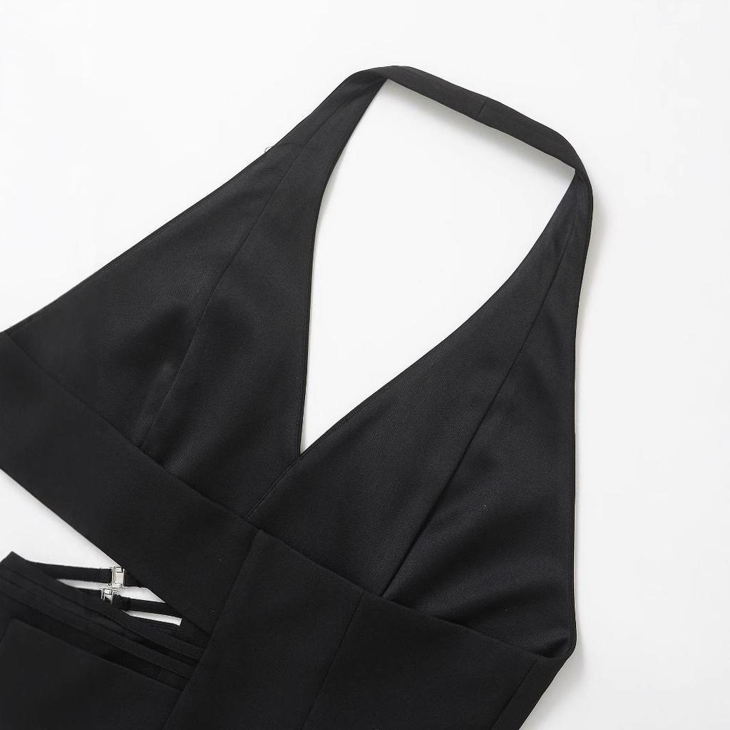 2025 Spring Women's Fashion Halter Neck Top - European & American Versatile Style