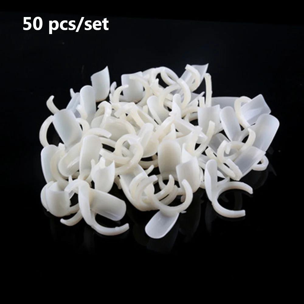 50 Pcs/set Multifunction False Nails Tip for DIY Nail Polish UV Gel Color Display Ring Style Nail Tip Accessories