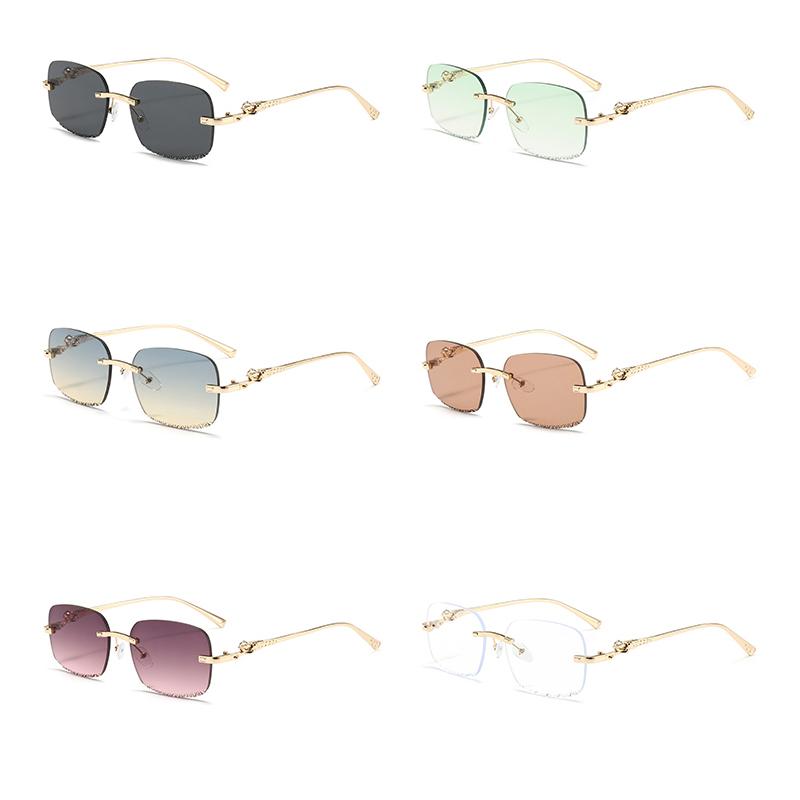 Xiaomi Women Rimless Cutting Square Sunglasses UV400 Alloy Gold Temples Gradient Lens Fashion Shades