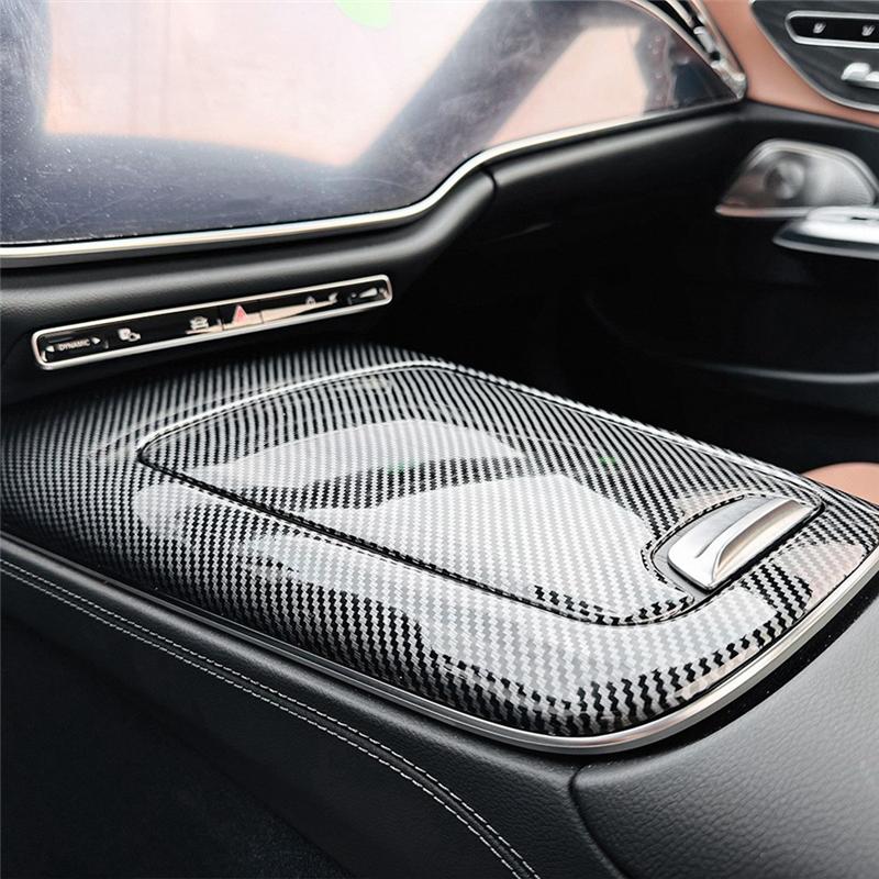 Car Central Control Storage Box Panel Trim Cover Stickers For Mercedes Benz E Class W214 2024+ E260 E30