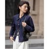 Demana Women's Denim-Style Rivet Pocket Lapel Jacket