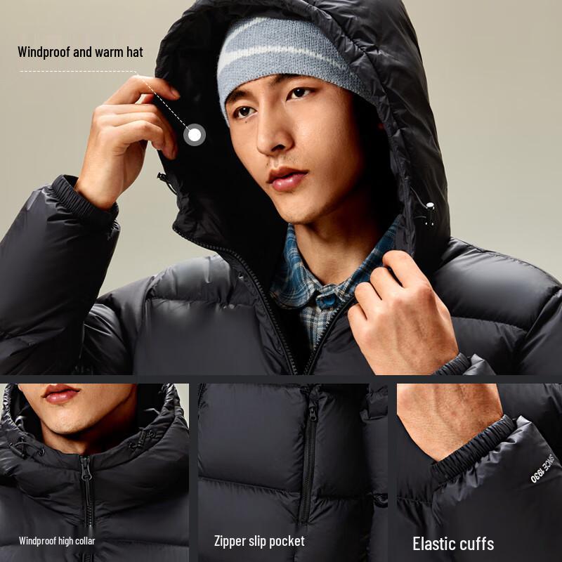 Camel Volcano Unisex Hooded Duck Down Puffer Jacket