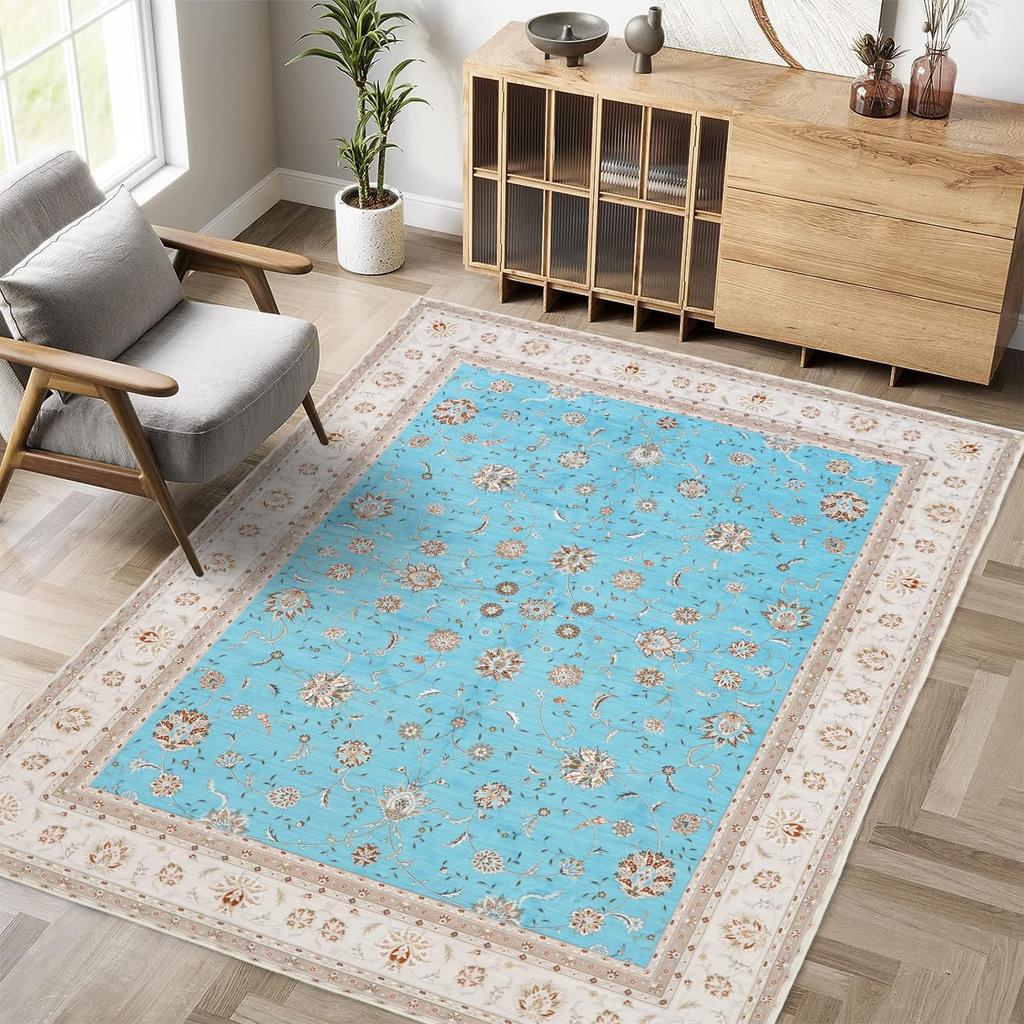 Fluffy Tatami Hot Carpet Dust Living Room Mat Washable, Non-Slip, Rug, Approx. 1.5 Mats, All-Season, Compatible, Persian-Style Rug, Lightweight,