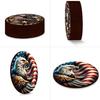 Patriotic Wooden Coasters, Vintage American Theme Coasters with Heat Resistant & Non-Slip Design, 10cm Round Universal Size for Holiday Decor