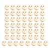 50Pcs Doll Head Wood Beads Face Jewelry DIY Children Beading Smile Beads Loose Round Wooden Craft Beads for Kindergarten