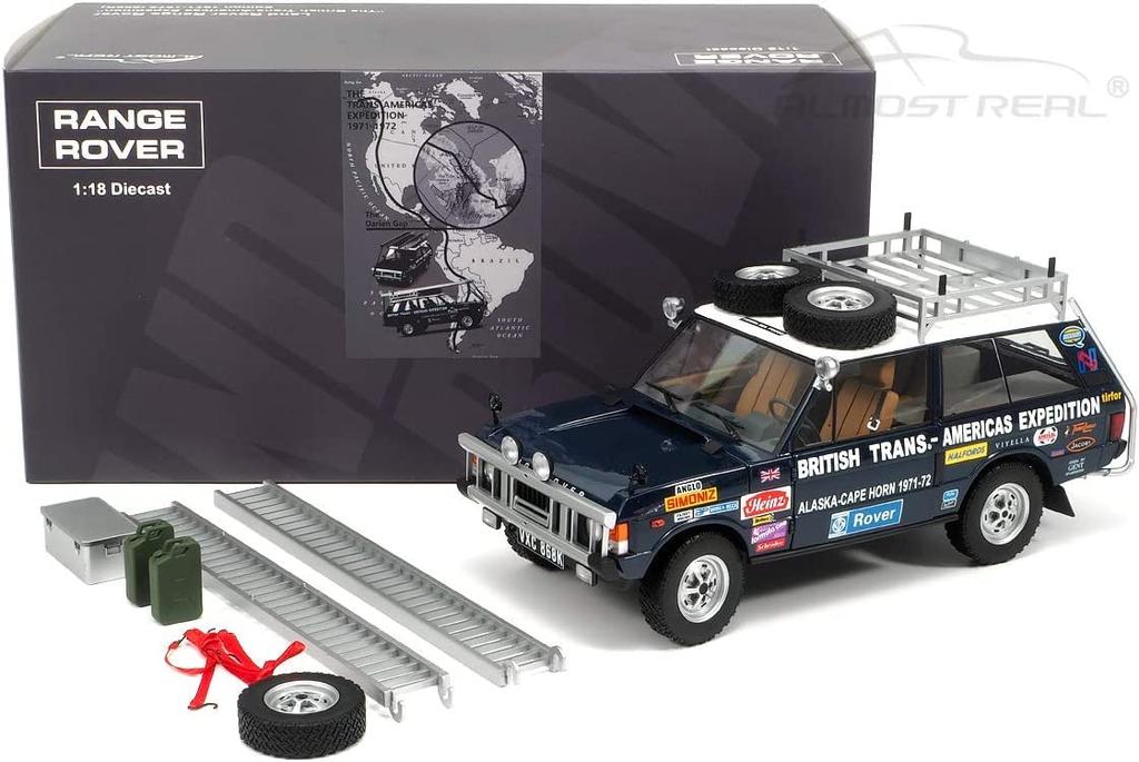 Almost Real Range Rover British Edition Scale Complete Diecast Car 810108 "The Trans-Americas Expedition" 1971-1972 (868K) 1/18