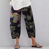 2024 Women's Vintage Print Elastic Waist Loose Casual Pants