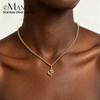 EMANCO Initial Necklace Art Letter A-Z Charm Pendant Necklace Women's Minimalism Jewelry Stainless Steel Accessories