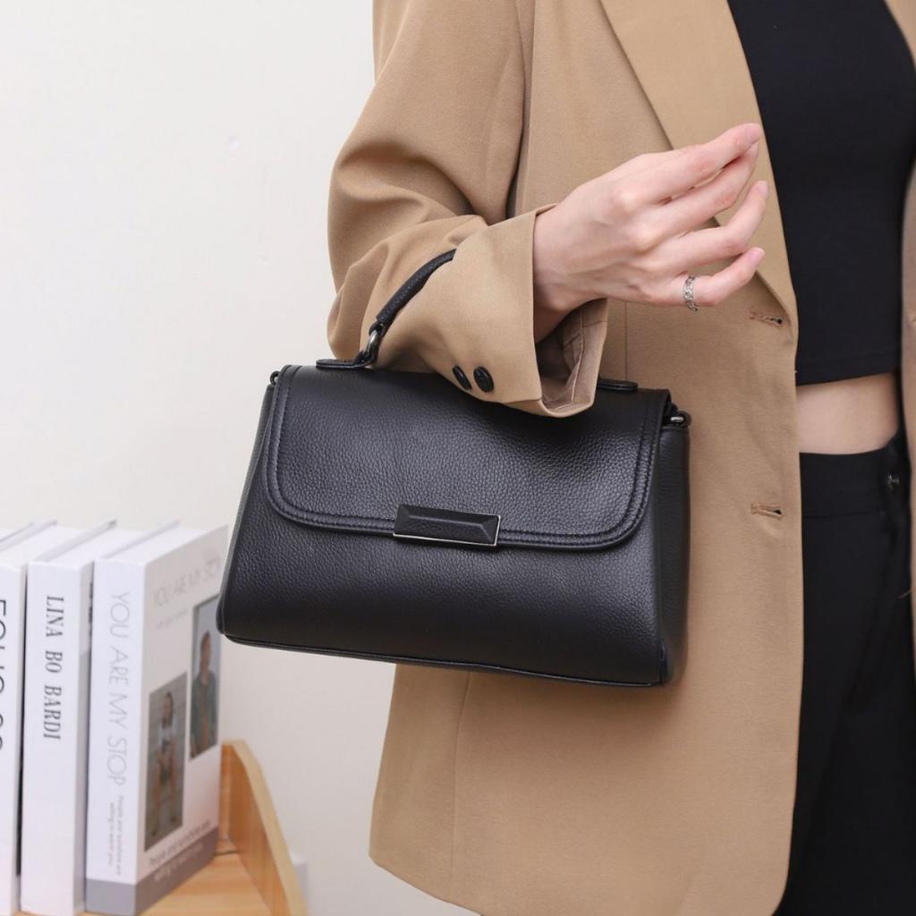 Cowhide Bag Popular Fashion Crossbody Horizontal Shell Bag, Niche One-shoulder Practical Women's Handbag