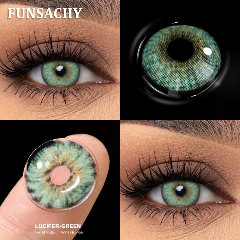 FUNSACHY 2Pcs Colored Contacts Lenses Beauty Fashion Health Soft Natural Contacts Lens Eye Color Makeup Yearly Cosmetics Pupils