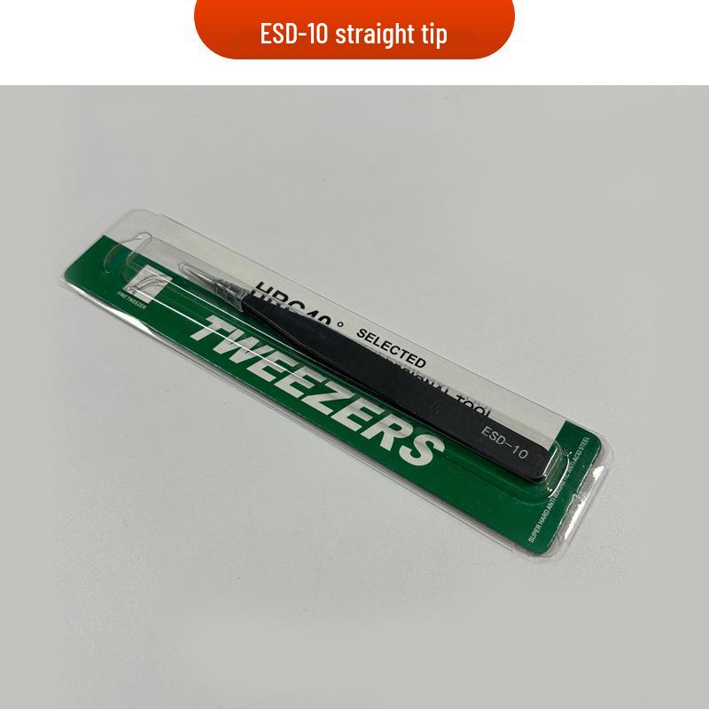 Precision Anti-static Stainless Steel Tweezers Set: Straight Tip, Bent Tip, Thickened, Pointed Tip, Bird's Nest Beauty Tweezers.