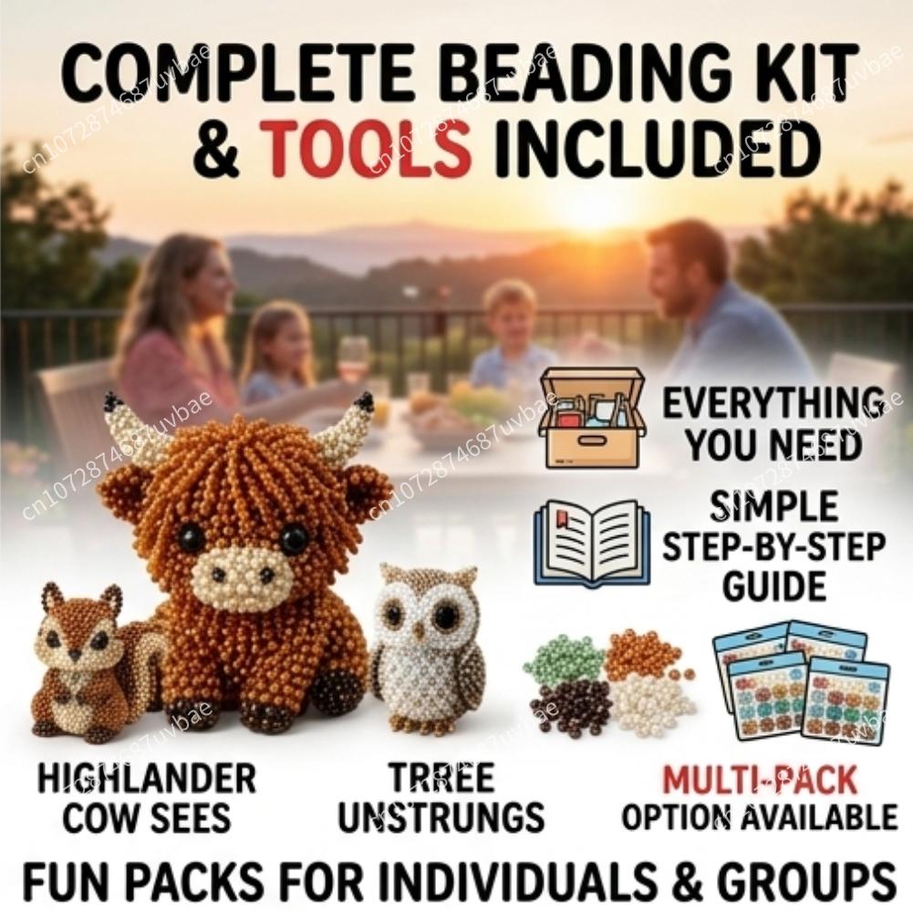 DIY 3D Beaded Animal Craft Set Creative Handmade Mini Animal Beading Kit With Detailed Instructions For Adults Teens Beginner